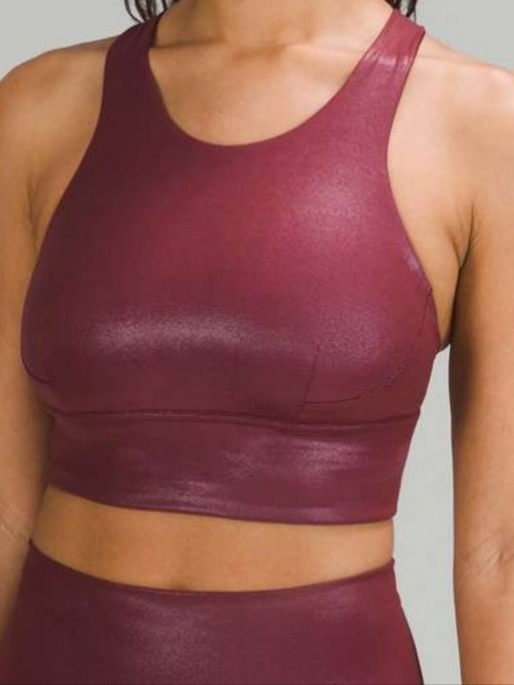 lululemon Wunder Train Longline Bra Foil C/D Cup Deep Mauve Stretch Sports Bra